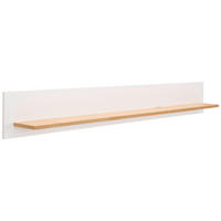 NÁSTĚNNÁ POLICE, dub, bílá, barvy dubu, 160/20/16 cm - bílá/barvy dubu, Design, dřevo/kompozitní dřevo (160/20/16cm) - MID.YOU