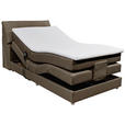 BOXSPRINGBETT 120/200 cm  in Dunkelbraun  - Dunkelbraun/Silberfarben, Design, Kunststoff/Textil (120/200cm) - Esposa