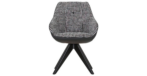 ARMLEHNSTUHL in Chenille, Lederlook - Schwarz/Weiß, KONVENTIONELL, Holz/Textil (60/83/65cm) - Novel