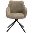 ARMLEHNSTUHL  in Webstoff  - Taupe/Schwarz, Design, Textil/Metall (63/88/62cm) - Novel