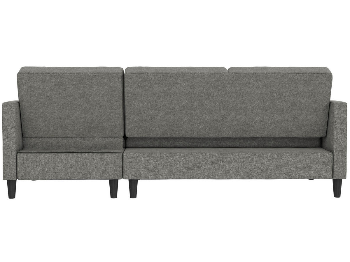 ECKSOFA PALERMO Anthrazit Webstoff, Leinenoptik Schlaffunktion, Stauraum  - Anthrazit/Schwarz, Basics, Kunststoff/Textil (213/154cm) - Livetastic