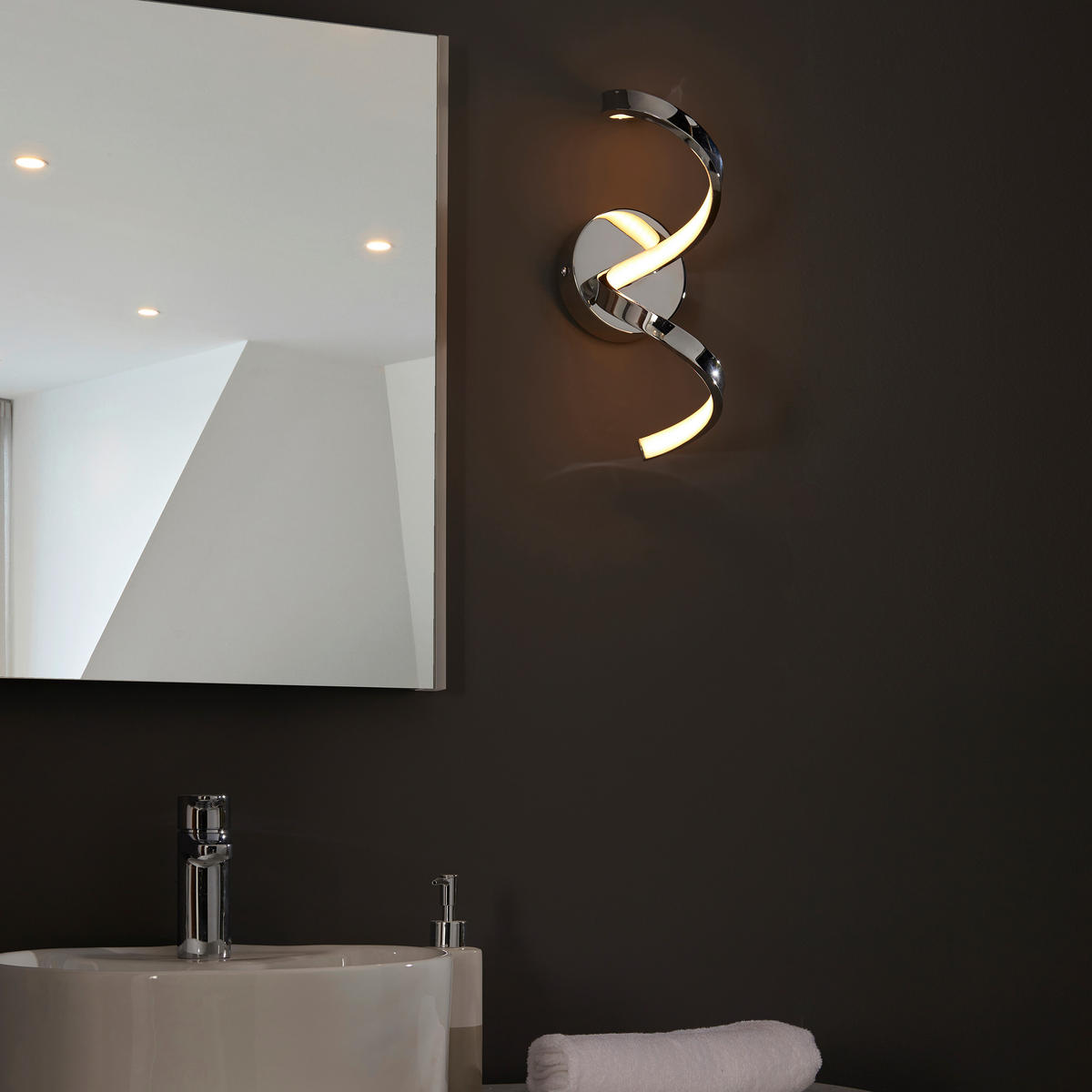 BADEZIMMER-WANDLEUCHTE Astral 13/34/15.5 cm   - Chromfarben/Weiß, Design, Metall (13/34/15.5cm) - ENDON