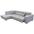 ECKSOFA  in Chenille Hellgrau  301/207 cm  - Chromfarben/Hellgrau, Design, Textil (301/207cm) - Xora