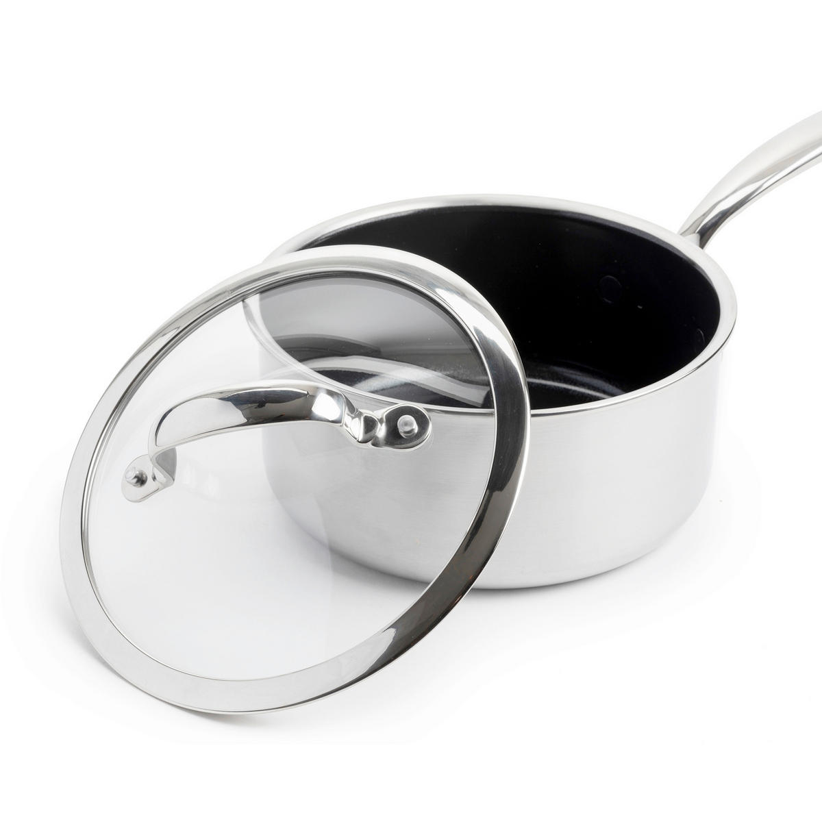 KOCHTOPFSET Premiere 3-teilig  - Grau Hochglanz, Basics, Glas/Metall (0cm)