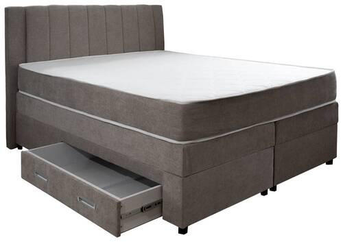 POSTELJA BOXSPRING 140 cm   x 200 cm  , tekstil, leseni material siva  - siva, Konvencionalno, tekstil/leseni material (140/200cm) - Carryhome