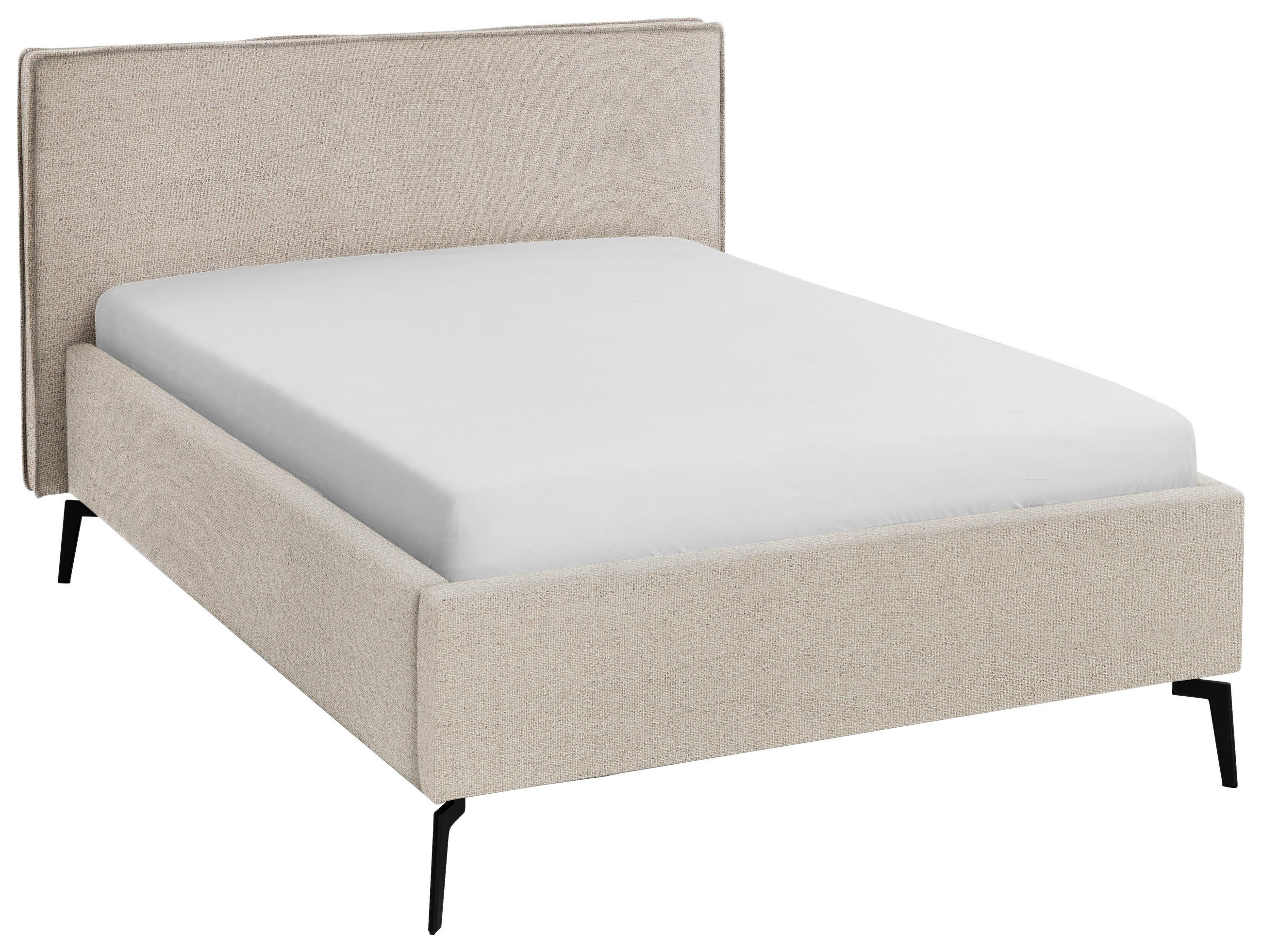 POLSTERBETT 140/200 cm,  in Beige, Lattenrost, Bettkasten,  - Birkefarben/Beige, Design, Holz/Textil (140/200cm) - home24