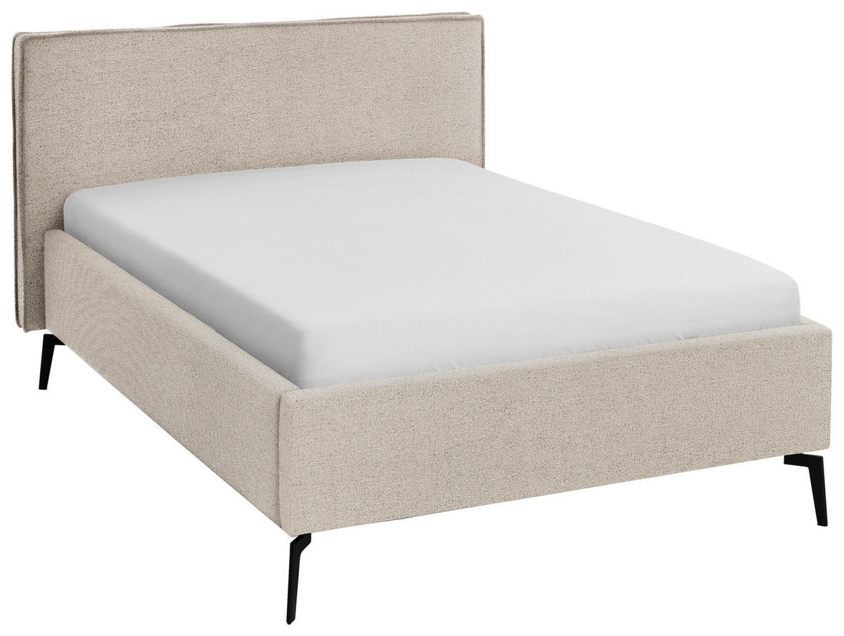POLSTERBETT 140/200 cm  Beige  - Birkefarben/Beige, Design, Holz/Textil (140/200cm) - home24