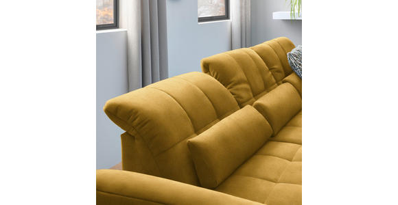 ECKSOFA  in Flachgewebe Gelb  341/204 cm  - Gelb/Schwarz, Design, Textil/Metall (341/204cm) - Xora