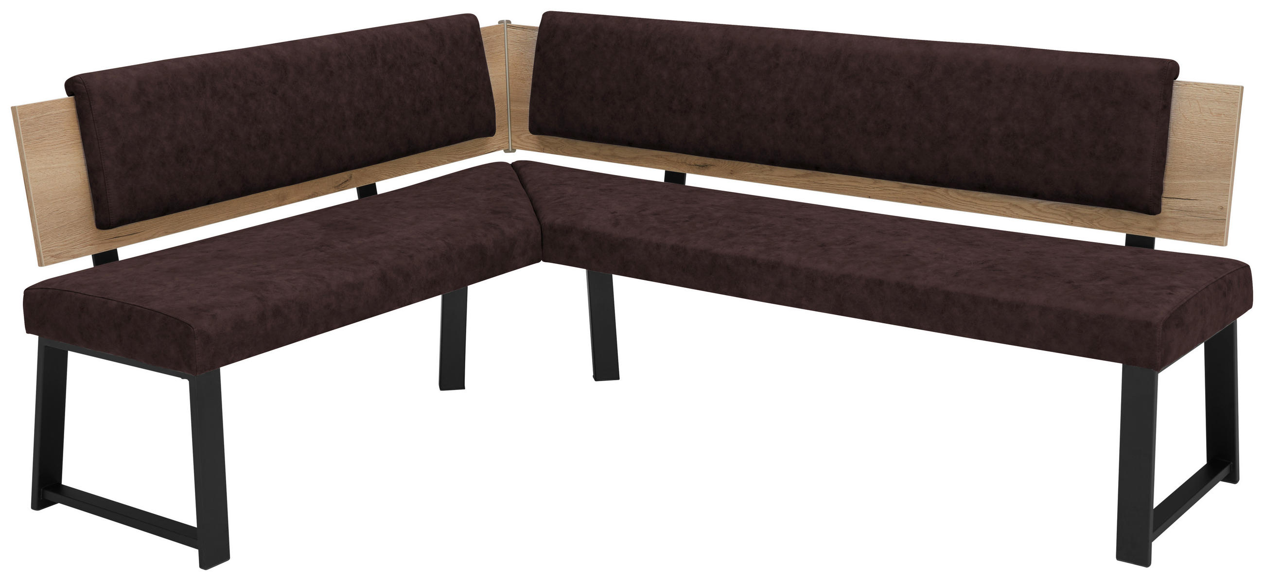 ECKBANK 160/200 cm  in Braun  - Schwarz/Braun, MODERN, Holzwerkstoff/Textil (160/200cm) - Venda