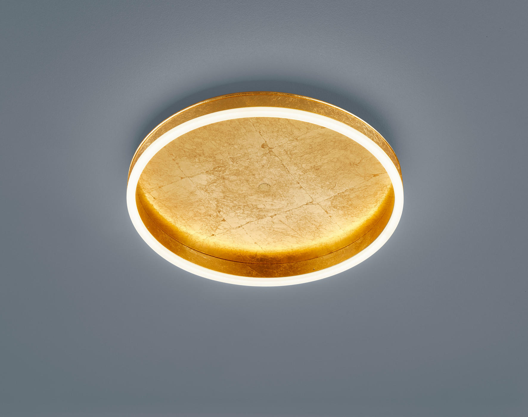 LED-DECKENLEUCHTE Sona 40/7 cm - Goldfarben, Design, Kunststoff/Metall (40/7cm) - Helestra