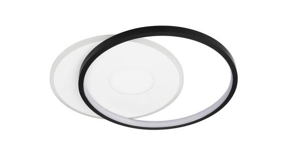 LED-DECKENLEUCHTE 45,5/38,5/7 cm - Schwarz/Weiß, Basics, Kunststoff/Metall (45,5/38,5/7cm) - Novel