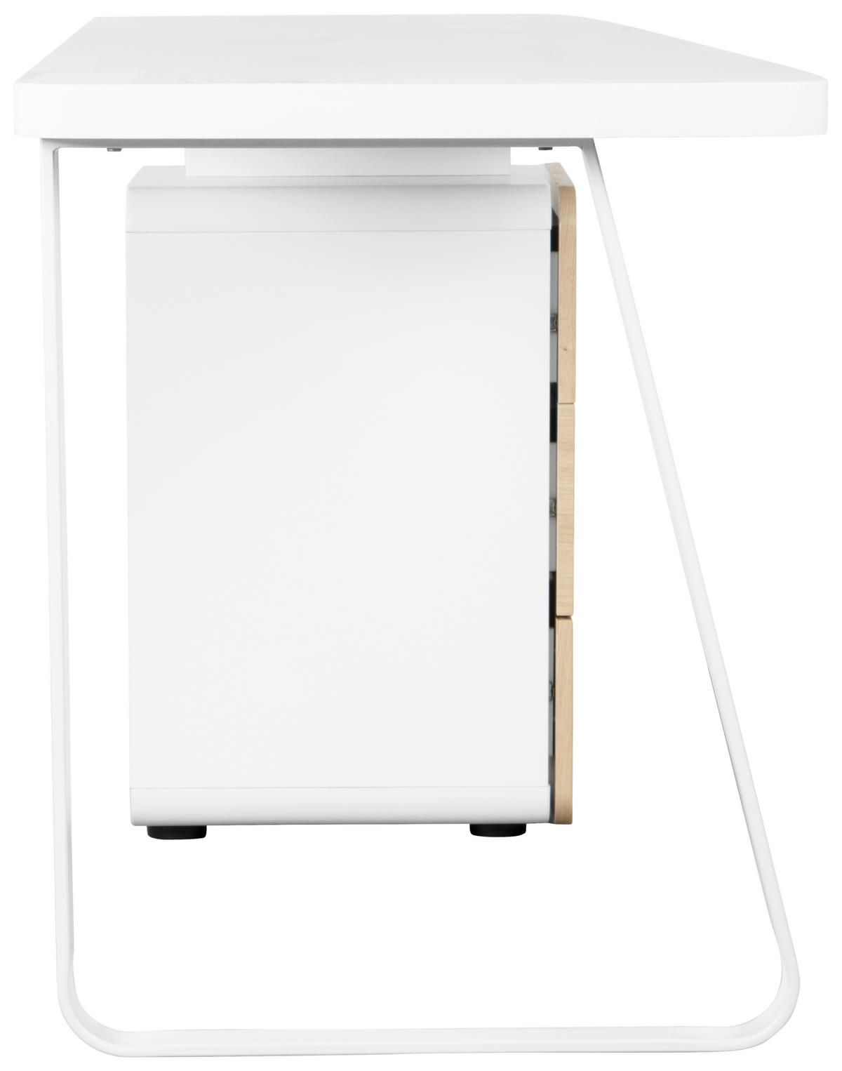 SCHREIBTISCH  in Weiß, Eichefarben  - Eichefarben/Weiß, LIFESTYLE, Holzwerkstoff/Metall (140/75/60cm) - MID.YOU