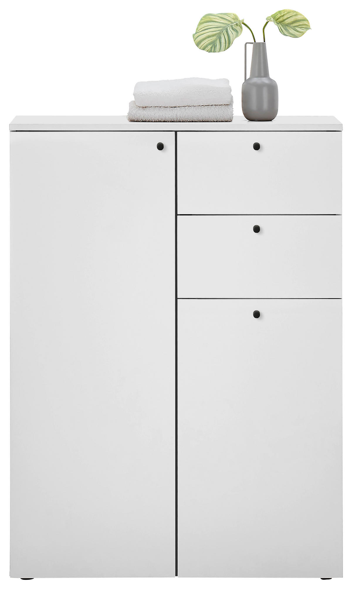MIDISCHRANK 80/110/30 cm  - Weiss/Schwarz, Modern, Holzwerkstoff/Kunststoff (80/110/30cm) - MID.YOU