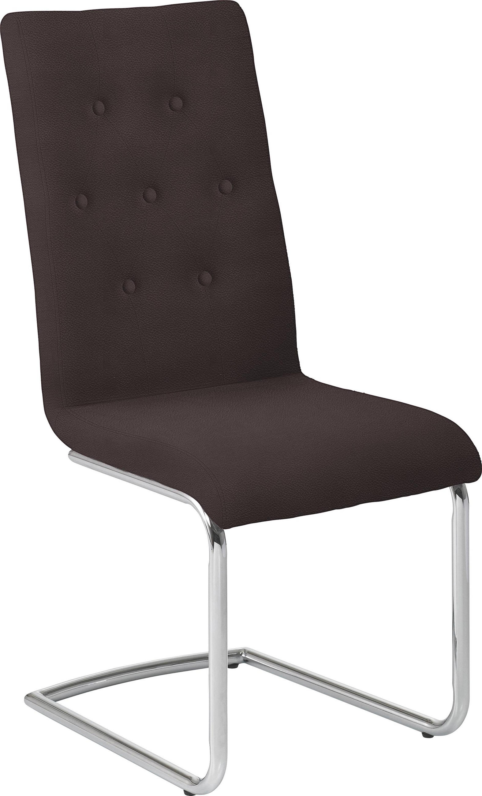 Schwingstuhl in Metall, Textil Braun, Chromfarben