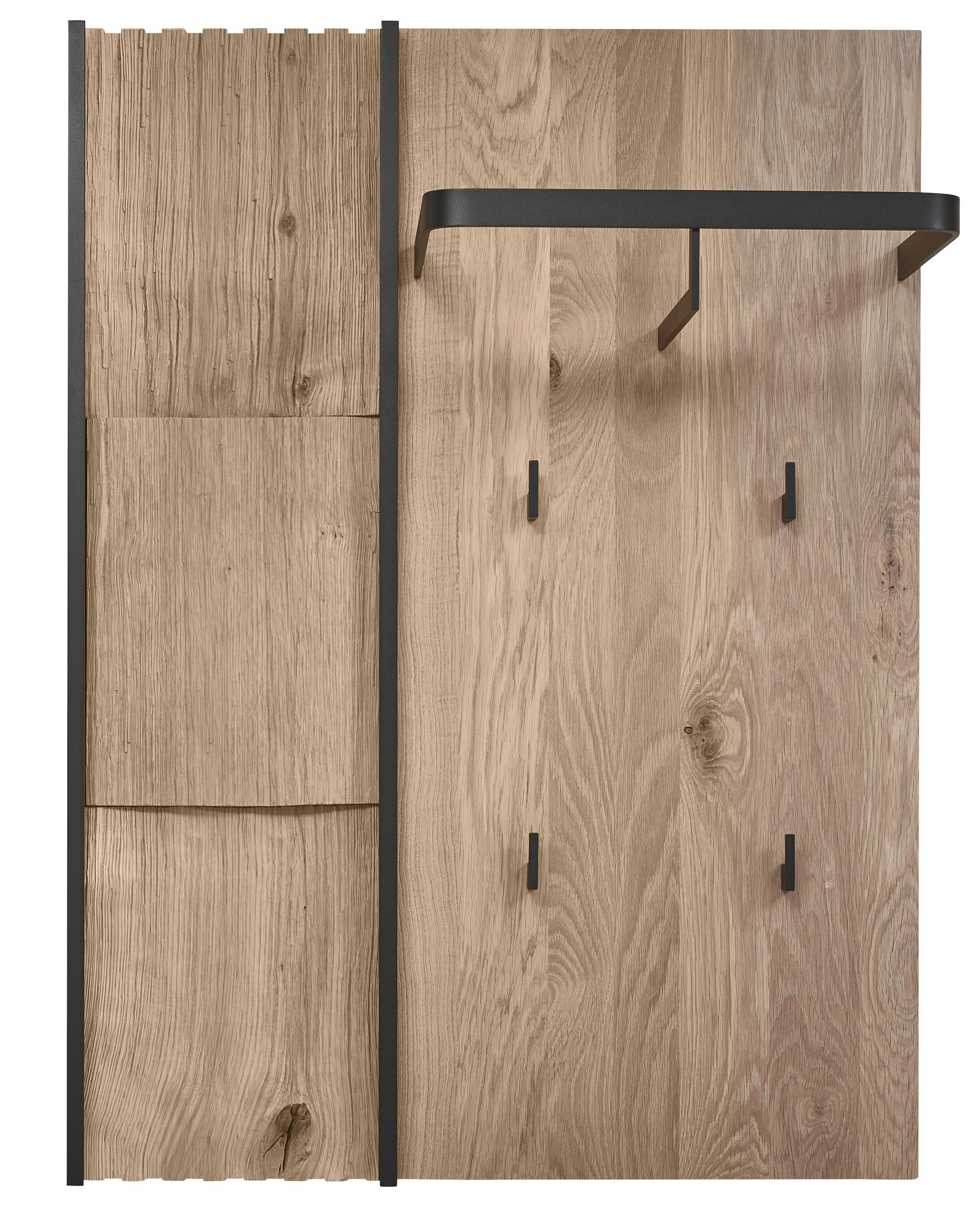 GARDEROBENPANEEL  in 75/115/29 cm  - Eichefarben, Design, Holz/Metall (75/115/29cm) - Johann Jakob