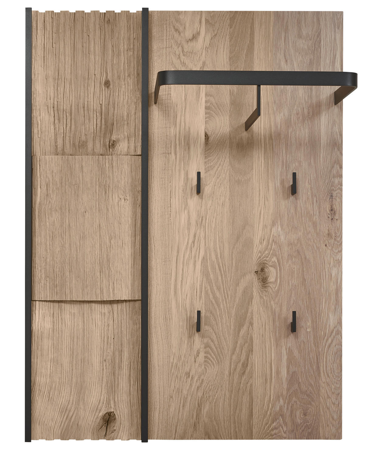 GARDEROBENPANEEL  in 75/115/29 cm  - Eichefarben, Design, Holz/Metall (75/115/29cm) - Johann Jakob