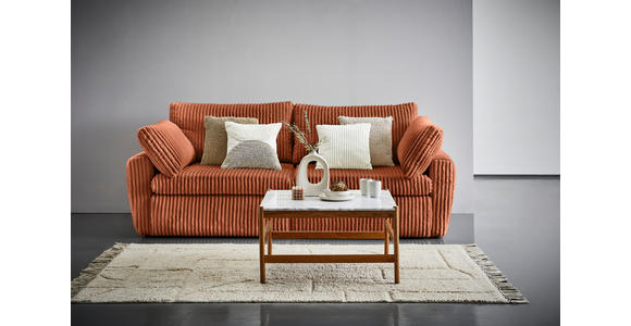 SCHLAFSOFA Cord, Plüsch Terracotta  - Terracotta/Schwarz, MODERN, Kunststoff/Textil (240/90/120cm) - Carryhome