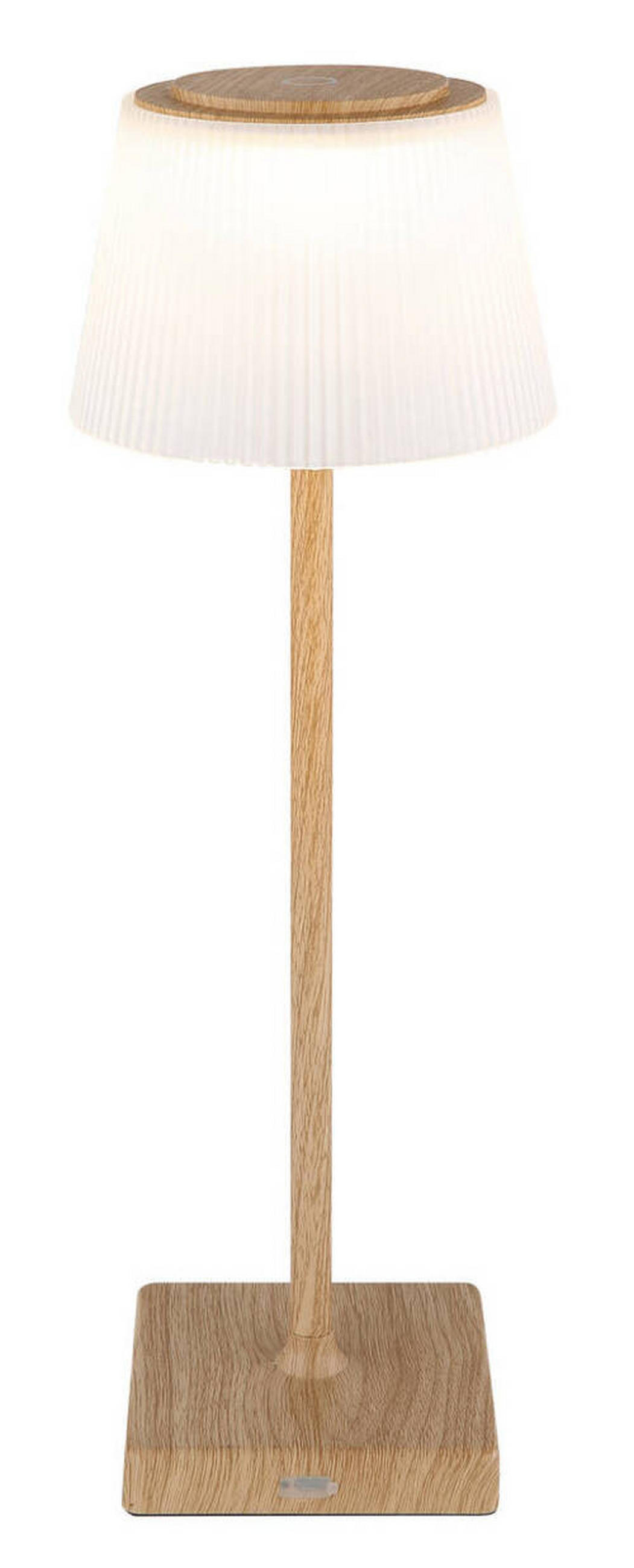 AKKU-TISCHLEUCHTE - Braun, Natur, Kunststoff/Metall (13/38cm) - Globo