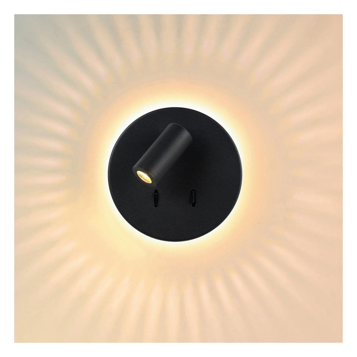 WANDLEUCHTE - Schwarz, Basics, Metall (14/14/10.5cm) - Lucide