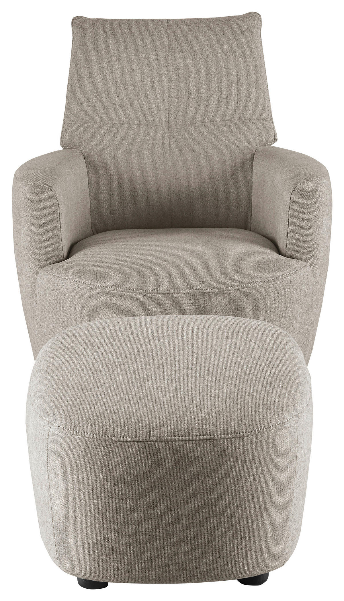 HOCKER Webstoff Beige  - Beige/Schwarz, Design, Kunststoff/Textil (54/41/57cm) - SetOne by Musterring