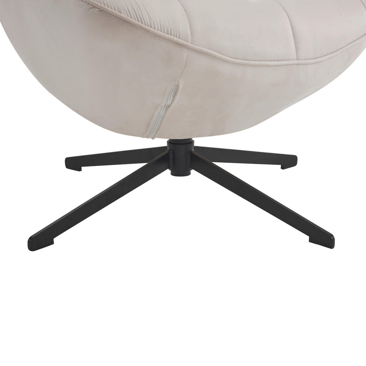 SESSEL Mikrofaser Creme    - Creme/Schwarz, MODERN, Textil/Metall (74/79/76cm) - MID.YOU
