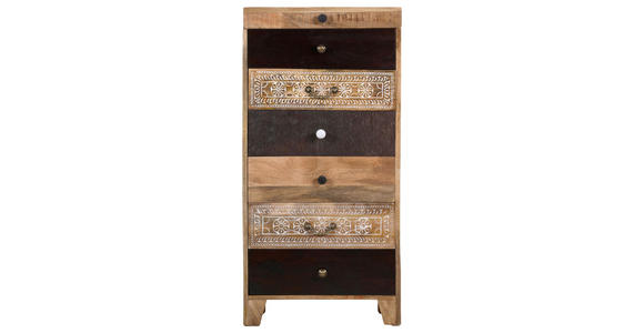KOMMODE in 60/120/42 cm - Dunkelbraun/Braun, Design, Glas/Holz (60/120/42cm) - Landscape