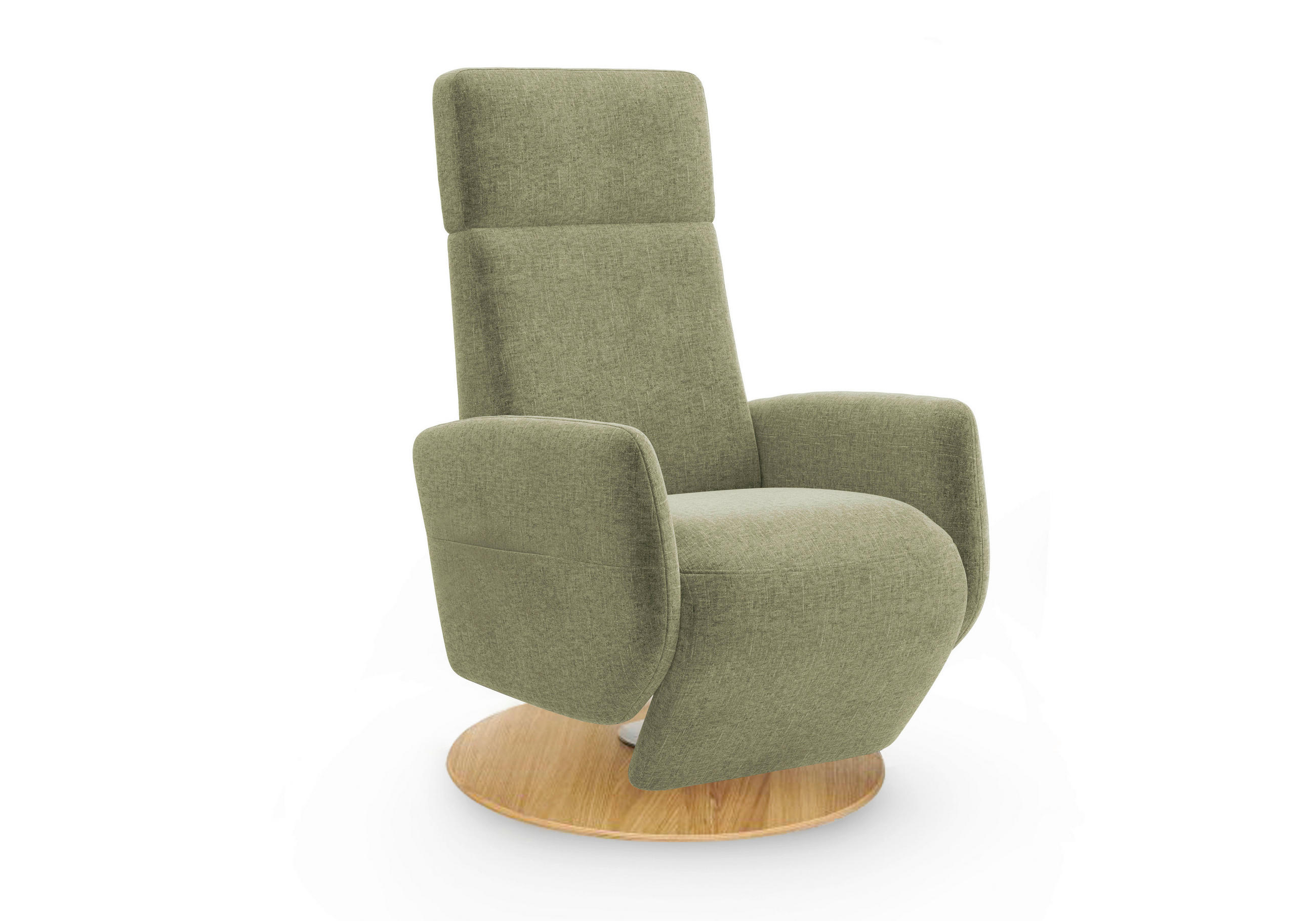 RELAXSESSEL in Textil Hellgrün  - Eichefarben/Hellgrün, KONVENTIONELL, Holz/Textil (71/110/82cm) - Sit & More