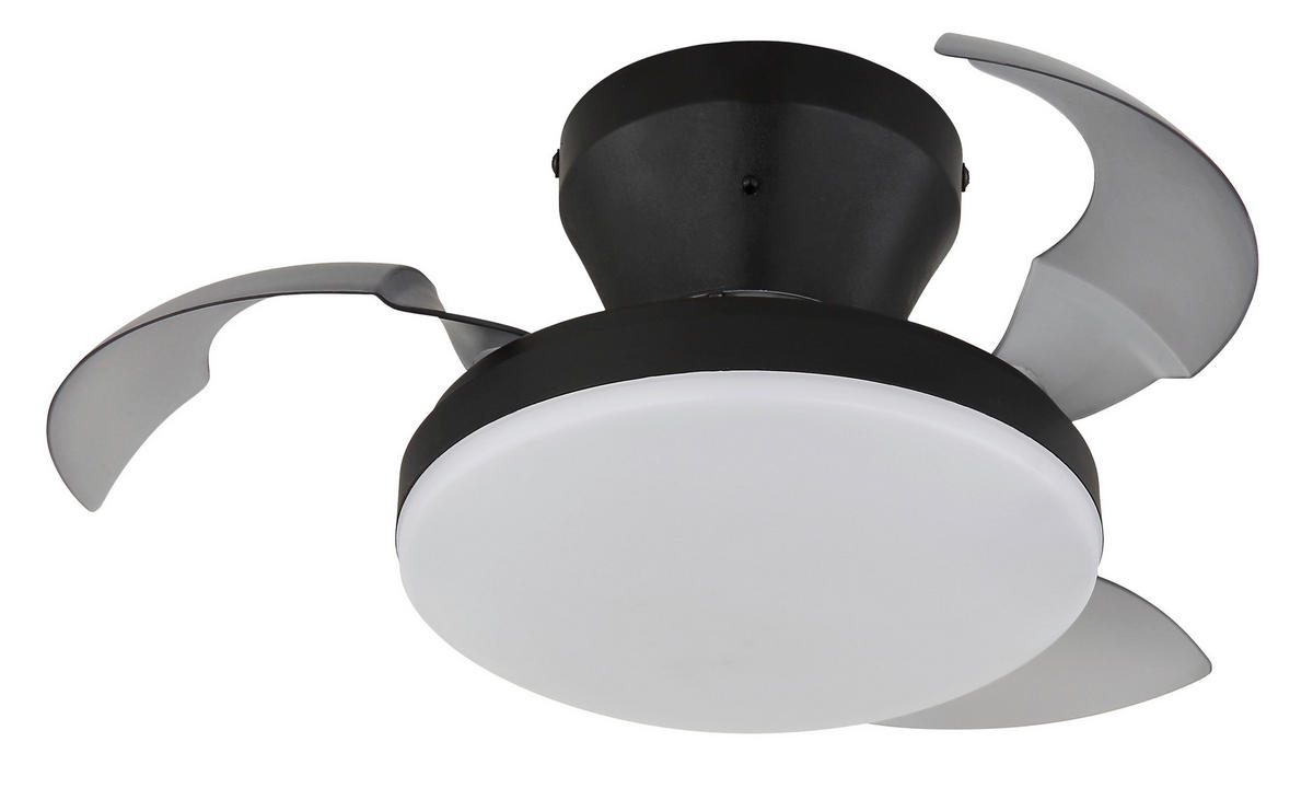 DECKENVENTILATOR - Transparent/Opal, Design, Kunststoff (38/15,5cm) - Globo