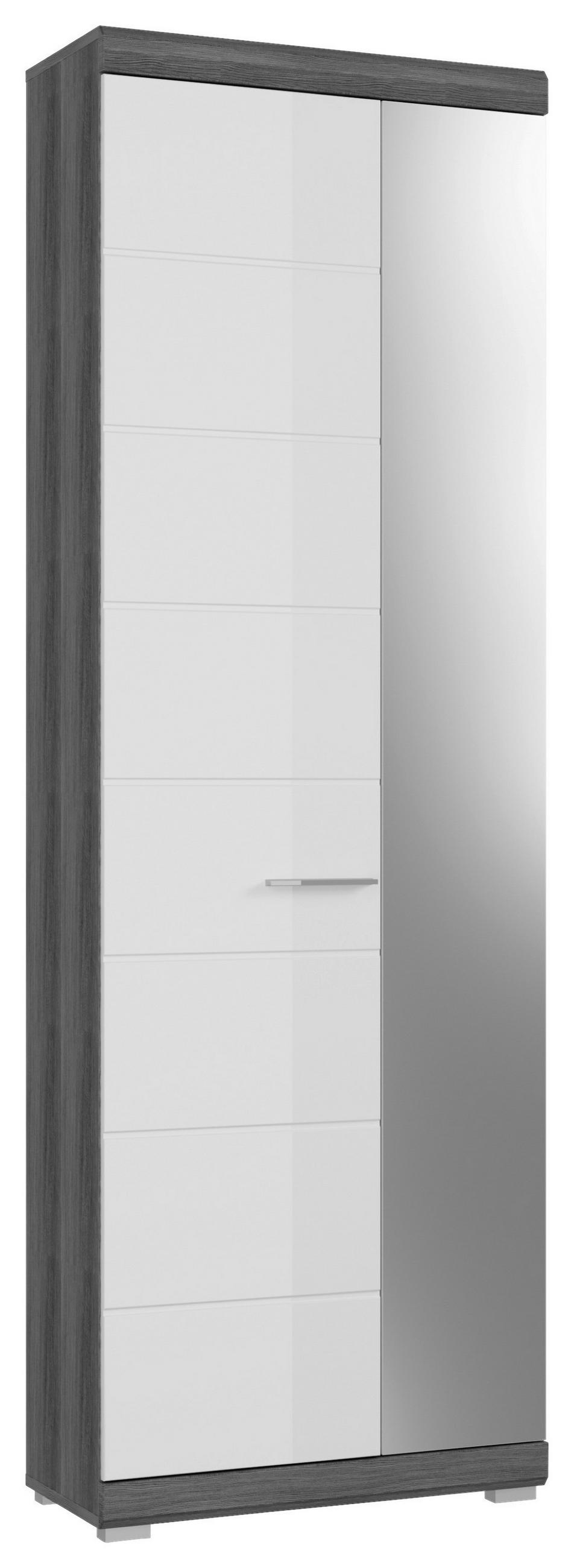 GARDEROBENSCHRANK 90/96/37 cm  - Chromfarben/Weiß Hochglanz, Design, Holzwerkstoff/Kunststoff (90/96/37cm) - MID.YOU
