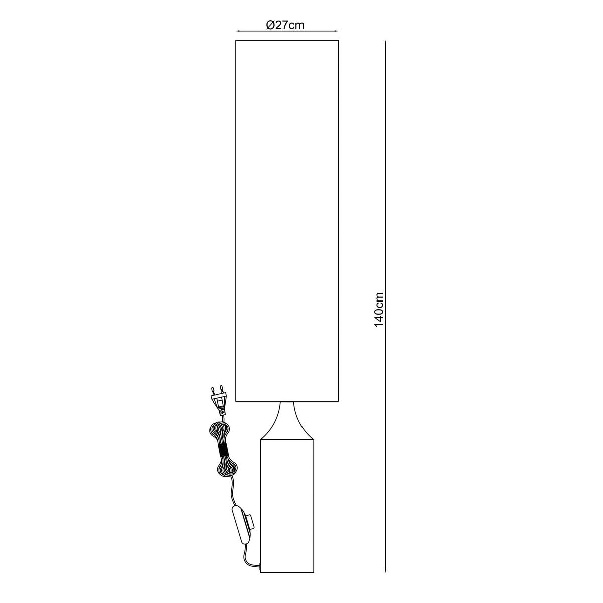 STEHLEUCHTE 27/140 cm    - Eschefarben/Weiß, Design, Textil/Metall (27/140cm) - Collet's Monde