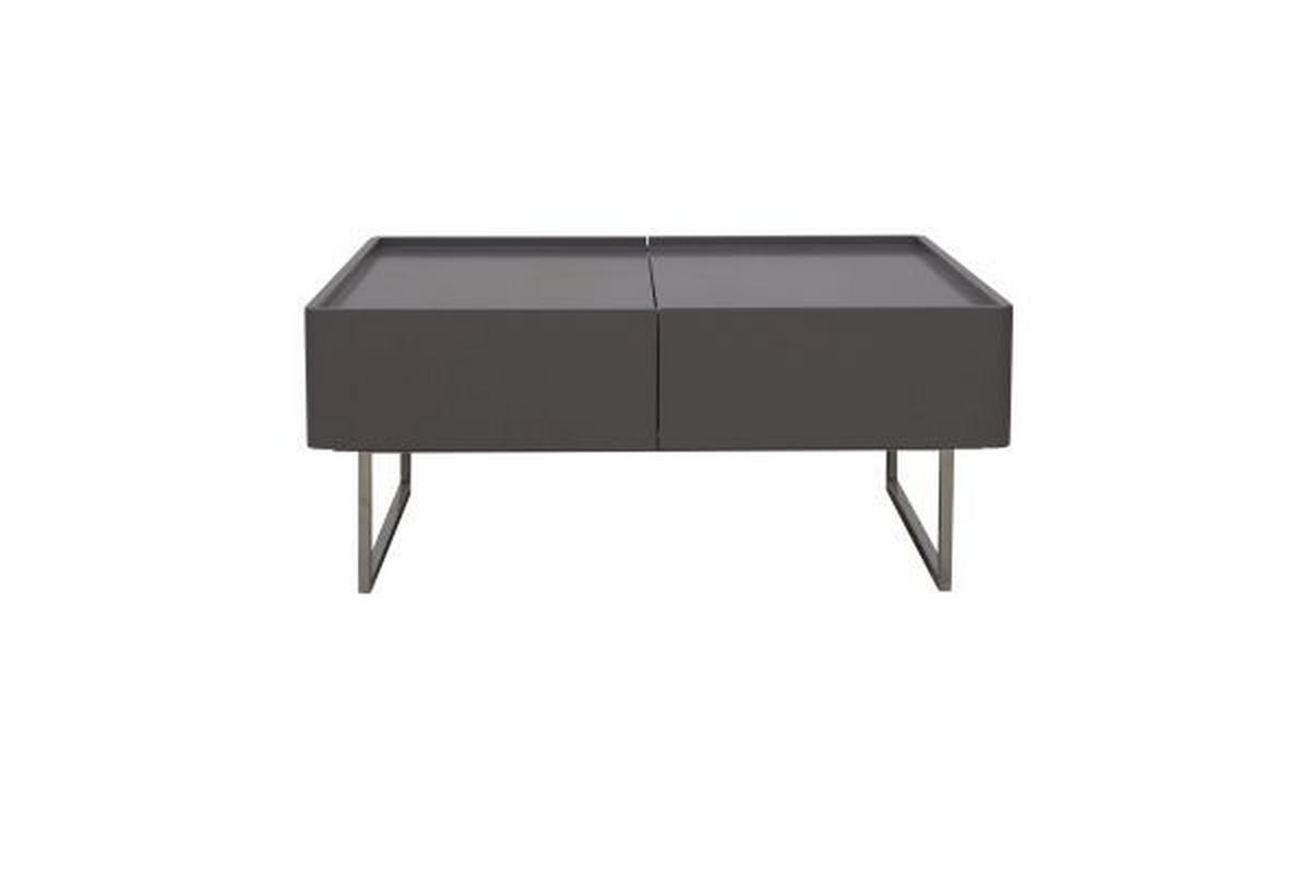 SOFFBORD i trämaterial 80/80/34,50 cm  - stålfärgad/grå, Design, metall/trämaterial (80/80/34,50cm) - Novel
