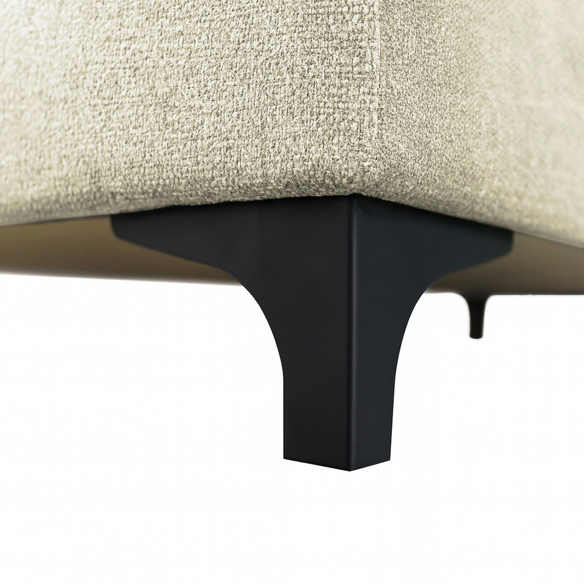 ECKSOFA SOLEI Beige Chenille Zierkissen, Bettkasten, Kopfstütze  - Beige/Schwarz, Design, Kunststoff/Textil (203/265cm) - MID.YOU