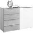 KOMMODE - Chromfarben/Eichefarben, KONVENTIONELL, Glas/Holz (121/84/41cm) - Novel KOMMODE - Chromfarben/Eichefarben, KONVENTIONELL, Glas/Holz (121/84/41cm) - Novel