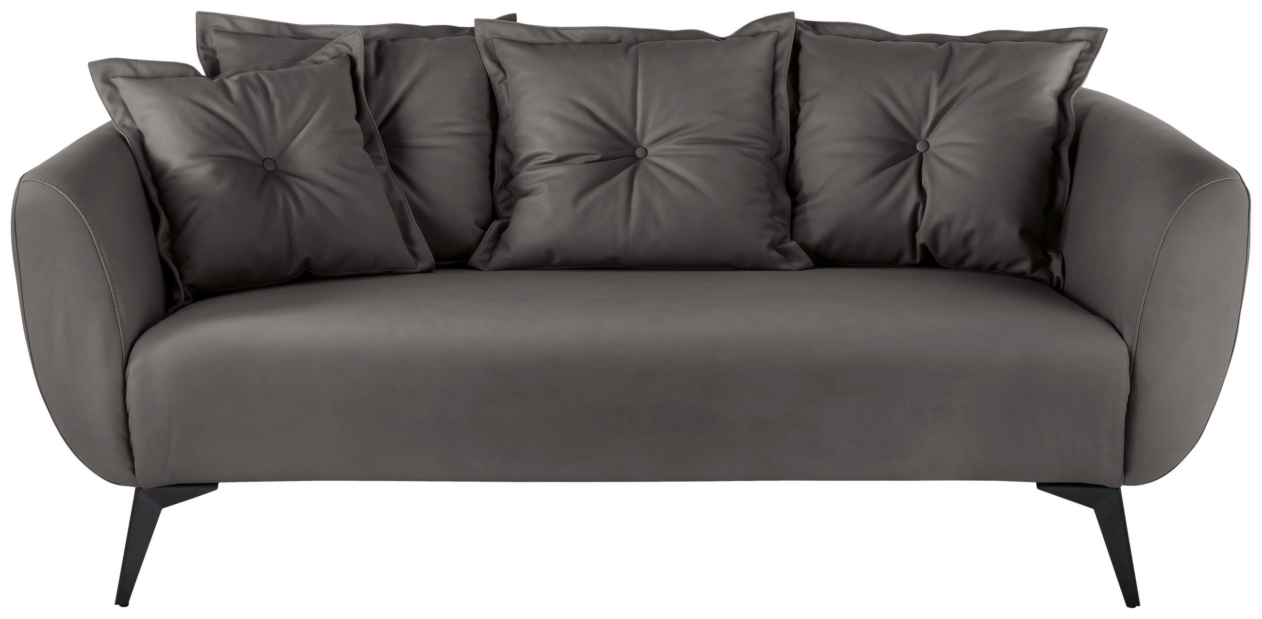 2,5-SITZER Lederlook Anthrazit  - Anthrazit/Schwarz, MODERN, Textil/Metall (196/94/103cm) - Livetastic
