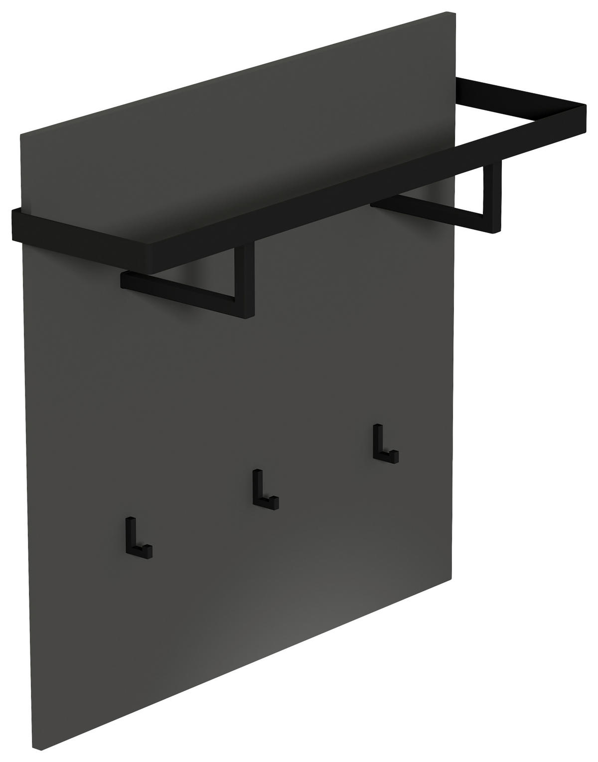 GARDEROBE 5-teilig  in 295/191/34 cm  - Anthrazit/Schwarz, Design, Glas/Holzwerkstoff (295/191/34cm) - Dieter Knoll