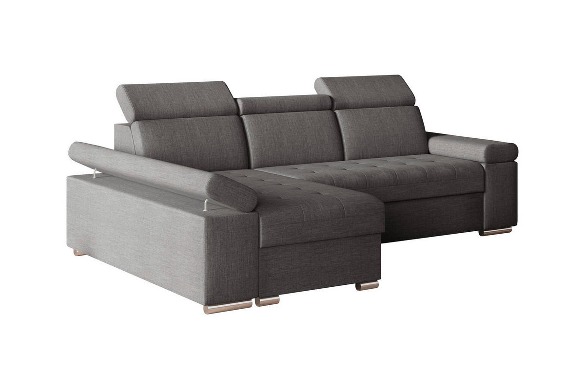 ECKSOFA TORONTO in Webstoff Grau  - Silberfarben/Hellgrau, Design, Textil (168/260cm) - MID.YOU