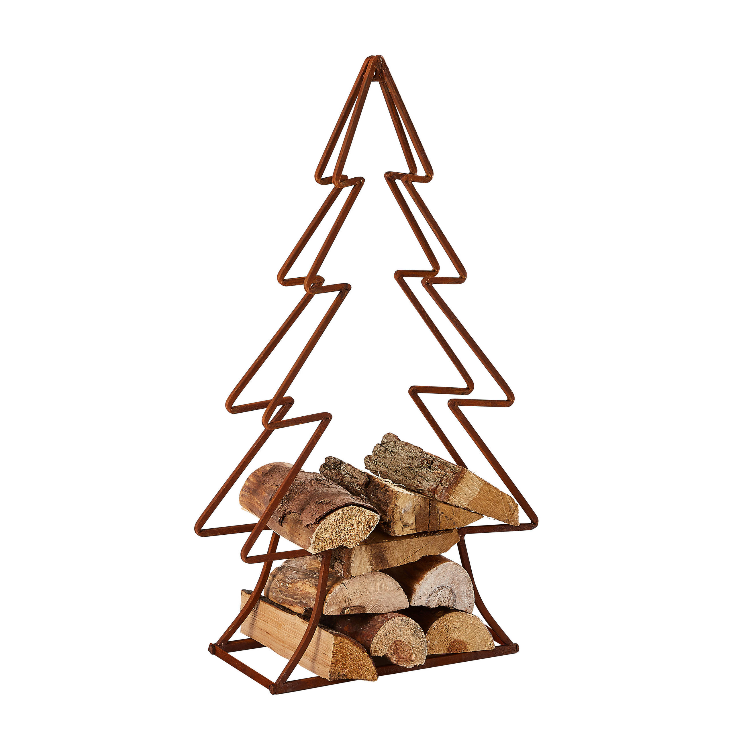 KAMINHOLZSTÄNDER IN BAUMFORM  Rostfarben   - Rostfarben, Trend, Metall (23,00/49,00/90,00cm) - X-Mas