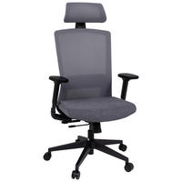 OTOČNÁ ŽIDLE, síťovina, plochá tkanina, šedá, černá - šedá/černá, Moderní, textil/plast (66/117/62cm) - MID.YOU