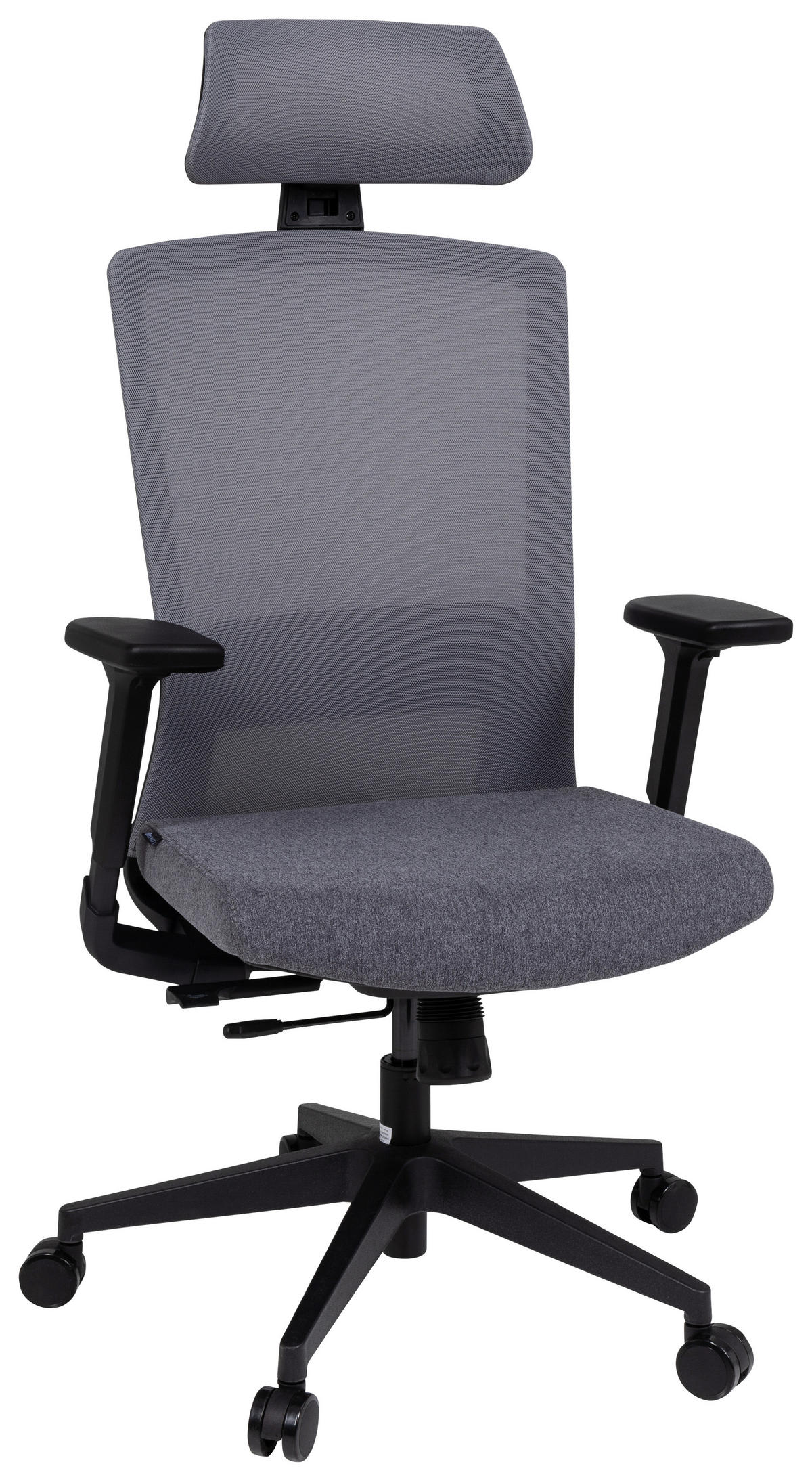 OTOČNÁ ŽIDLE, síťovina, plochá tkanina, šedá, černá - šedá/černá, Moderní, textil/plast (66/117/62cm) - MID.YOU
