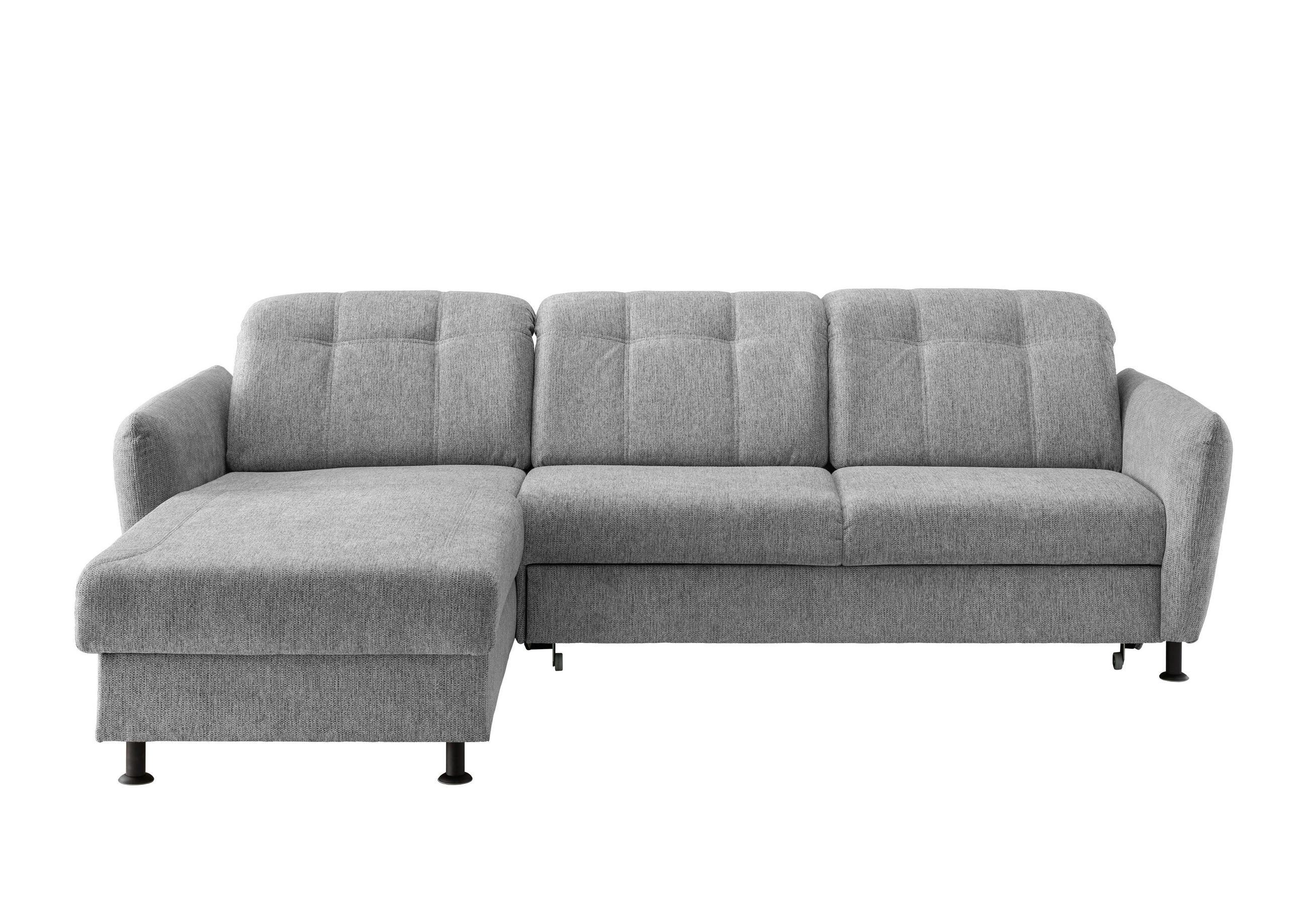 ECKSOFA in Chenille Silberfarben  - Silberfarben/Schwarz, Modern, Textil/Metall (184/267cm) - Livetastic