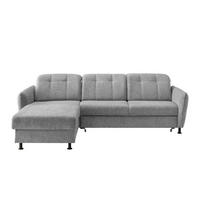 ECKSOFA in Chenille Silberfarben  - Silberfarben/Schwarz, Modern, Textil/Metall (184/267cm) - Livetastic