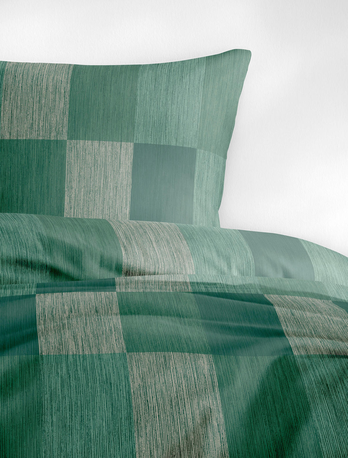 BETTWÄSCHE 2-teilig Makosatin 135/200 cm  - Grün, Design, Textil (135/200cm) - Bierbaum