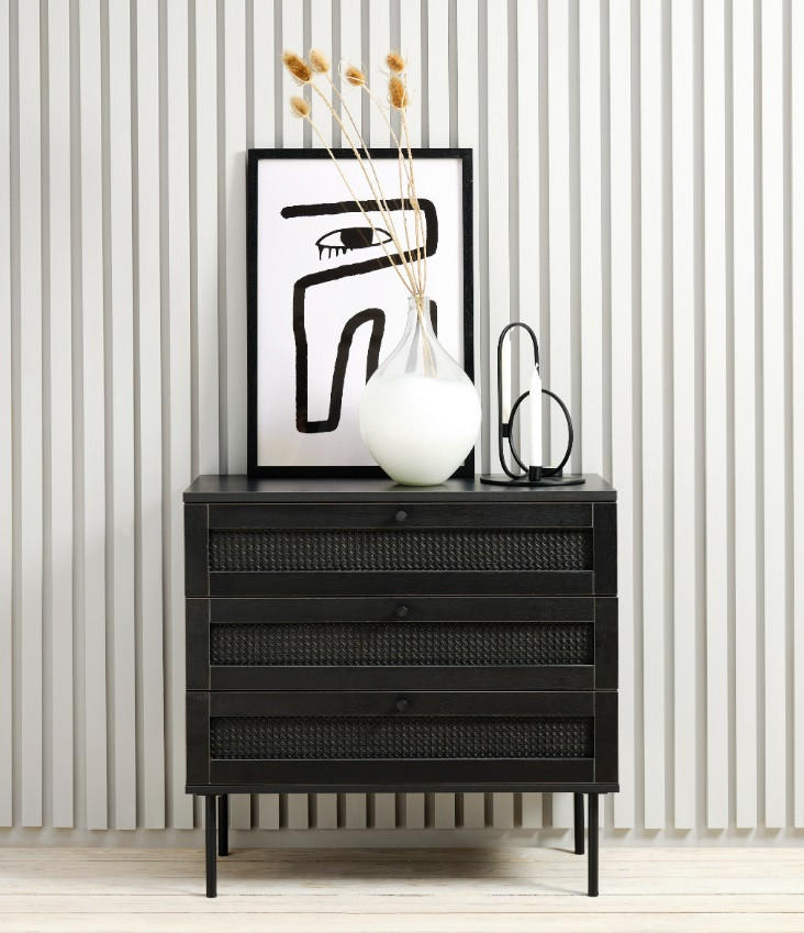BYRÅ 80/75/40 cm  - svart, Trend, metall/trämaterial (80/75/40cm) - Best Price