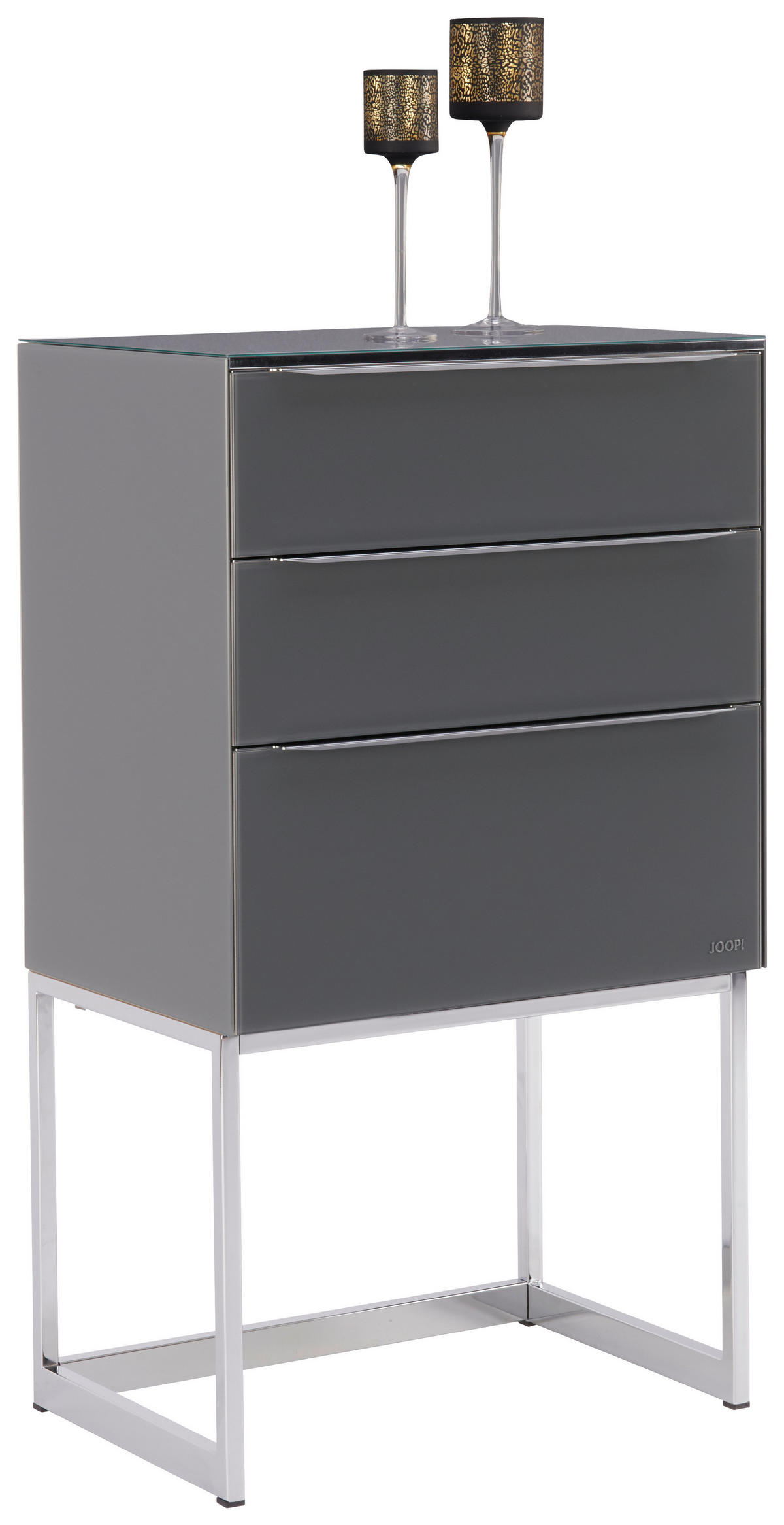 KOMMODE  in 58/104,5/40 cm  - Chromfarben/Dunkelgrau, Design, Glas/Holzwerkstoff (58/104,5/40cm) - Joop!