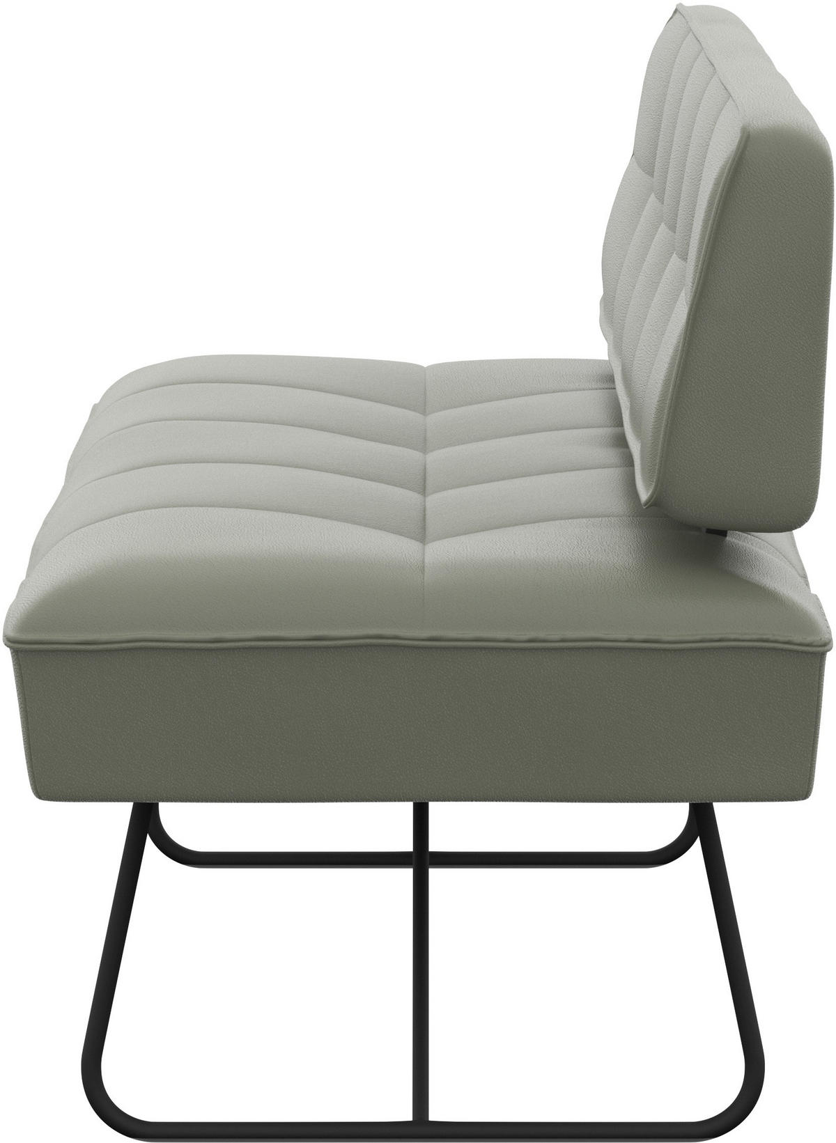 SITZBANK 165/88/66 cm Echtleder Graugrün  - Schwarz/Graugrün, Design, Leder/Metall (165/88/66cm) - Moderano