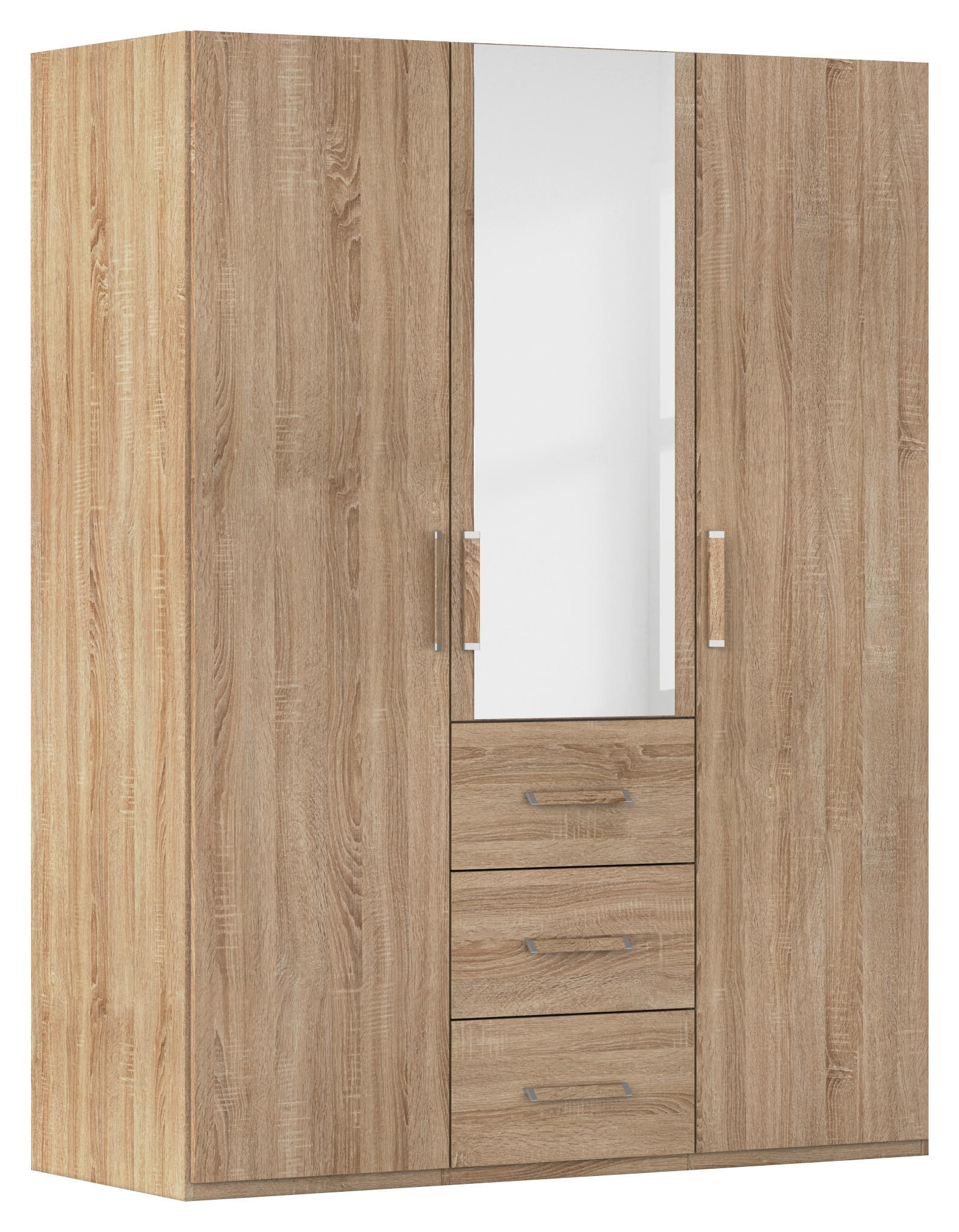 DREHTÜRENSCHRANK 151/197/60 cm,  in Sonoma Eiche, 3 Tür(en)  - Sonoma Eiche, Design, Glas/Holzwerkstoff (151/197/60cm) - Novel
