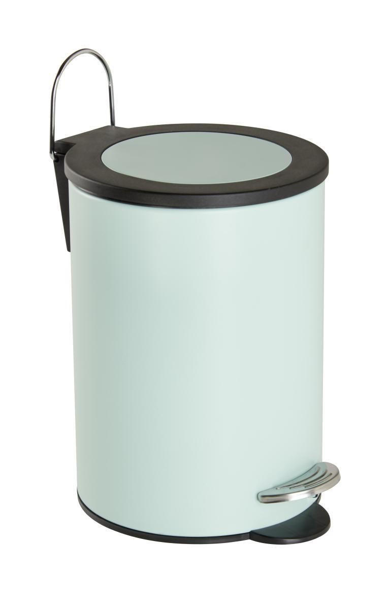 NÁŠĽAPNÝ ODPADKOVÝ KÔŠ, 3 l - čierna/mätovozelená, Basics, kov/plast (17/24/17cm) - Sadena