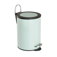 PEDÁLOS SZEMETES 3 l  - fekete/mentazöld, Basics, műanyag/fém (17/24/17cm) - Sadena