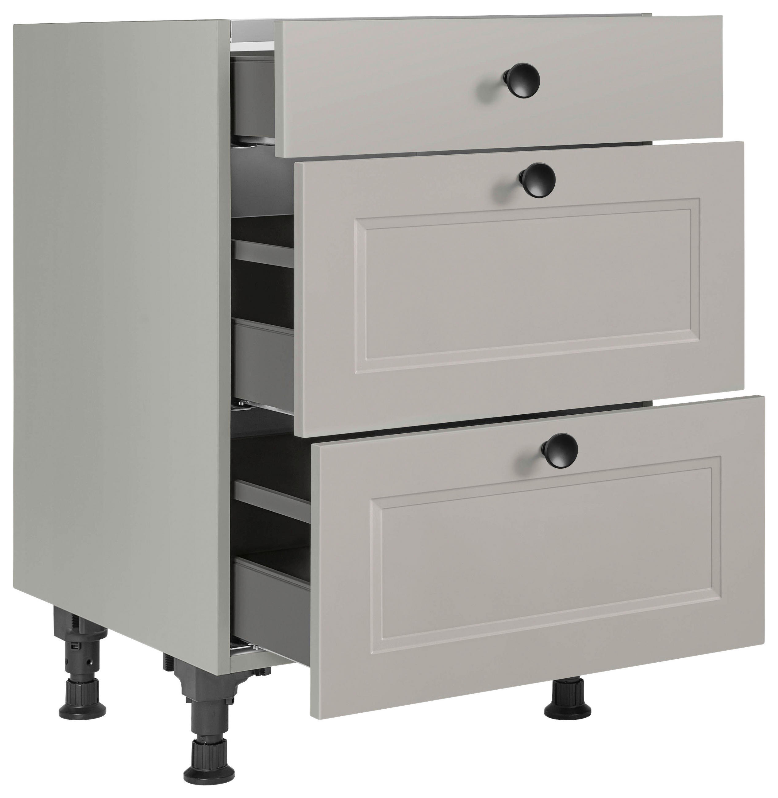 KOCHFELDUMBAUSCHRANK 60/87/56 cm  in Grau  - Schwarz/Grau, MODERN, Holzwerkstoff/Metall (60/87/56cm) - Nobilia