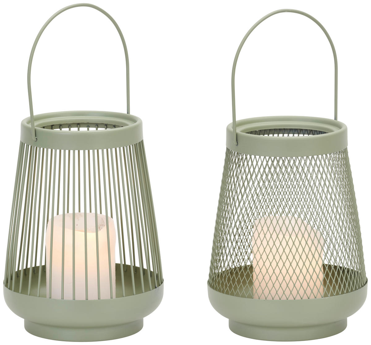 WINDLICHT Grün 15/19,5 cm  - Grün, Trend, Metall (15/19,5cm) - Ambia Home